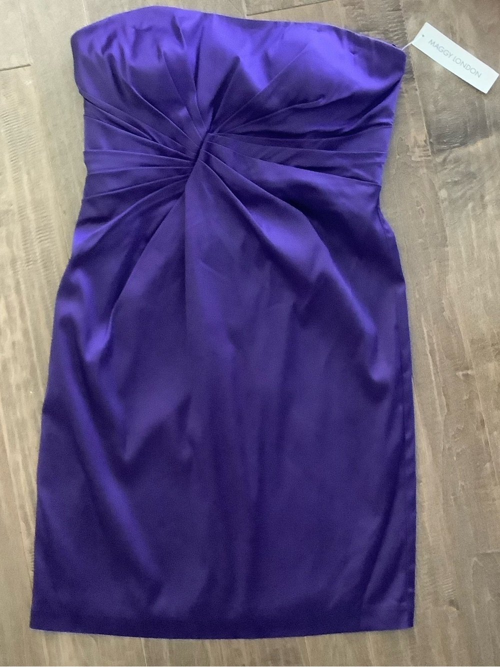 Maggy London NWT Strapless Jewel Purple Sheath Dress, 14